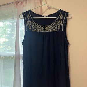 Skies Are Blue Black Embellished Tank Top